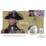 Click para ampliar. Pulsa en el nombre para ver la ficha. Sello y moneda del bicentenario de Trafalgar